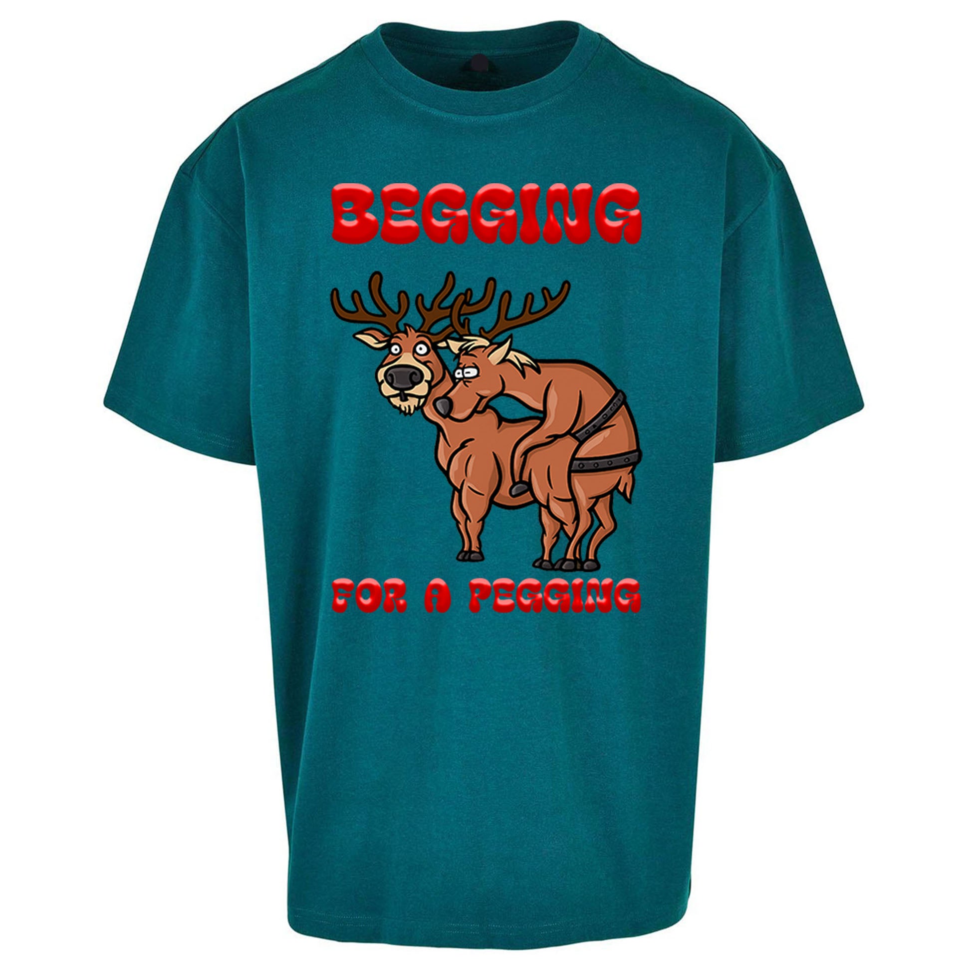 Deer Christmas Oversized T Shirt