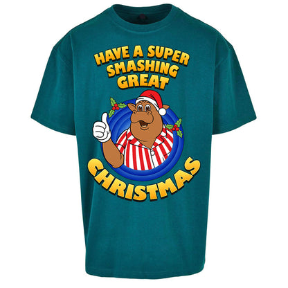 Have a Super Smashing Great Christmas Bullseye- Oversized T Shirt