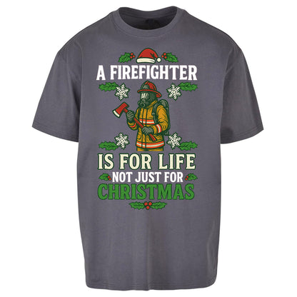 Firefighter Christmas Oversized T Shirt