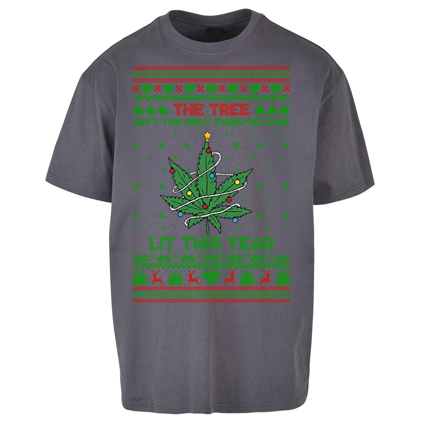 Cannabis Christmas Oversized T Shirt