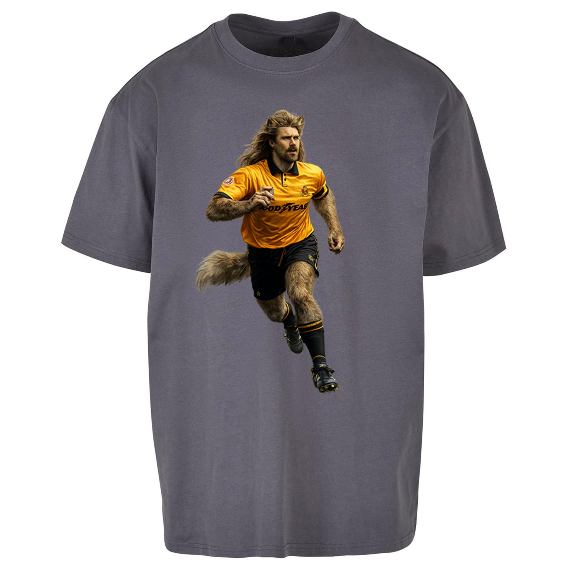 Retro The Wolf Wolves Football Oversized T Shirt