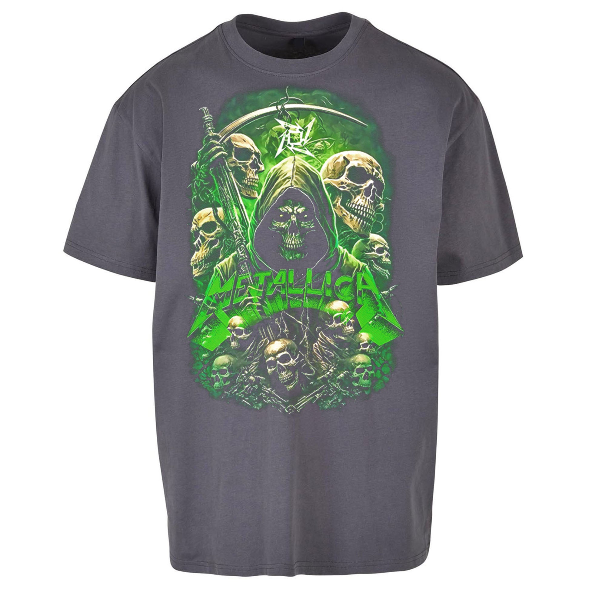 Metallica Green Skulls Oversized T Shirt