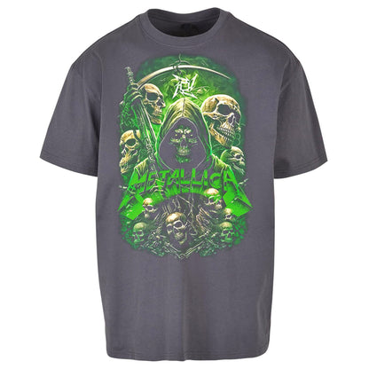 Metallica Green Skulls Oversized T Shirt