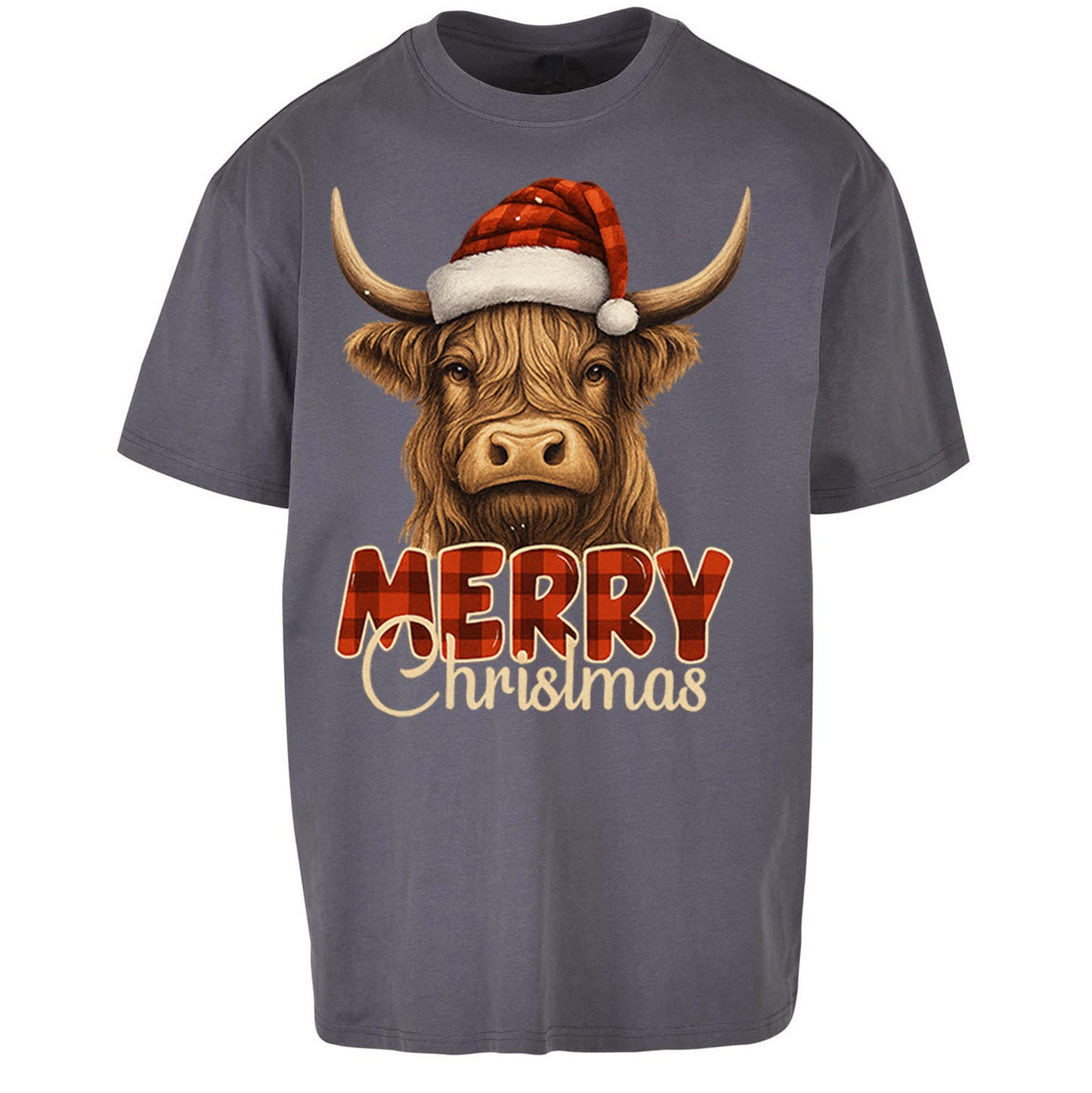Highland Cow Christmas Oversized T Shirt