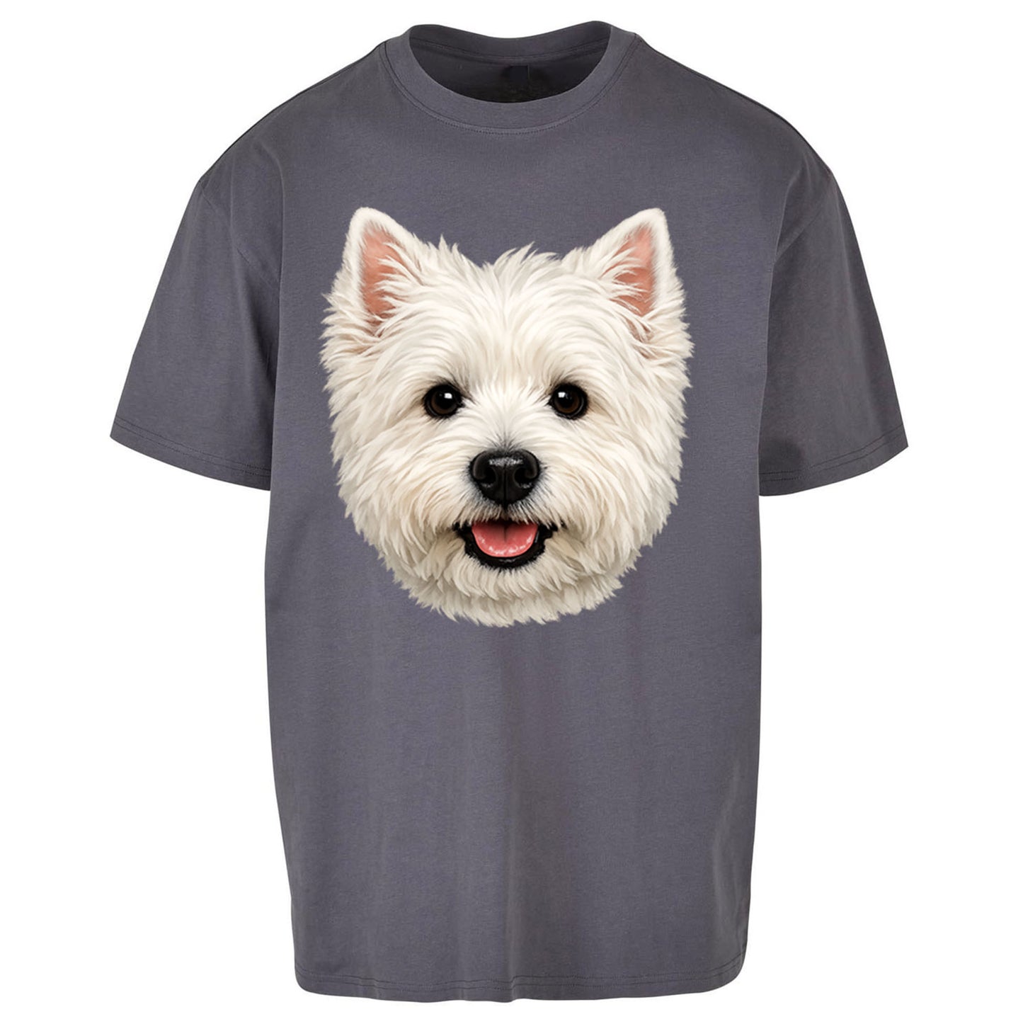 West Highland White Terrier Dog Face Oversized T Shirt