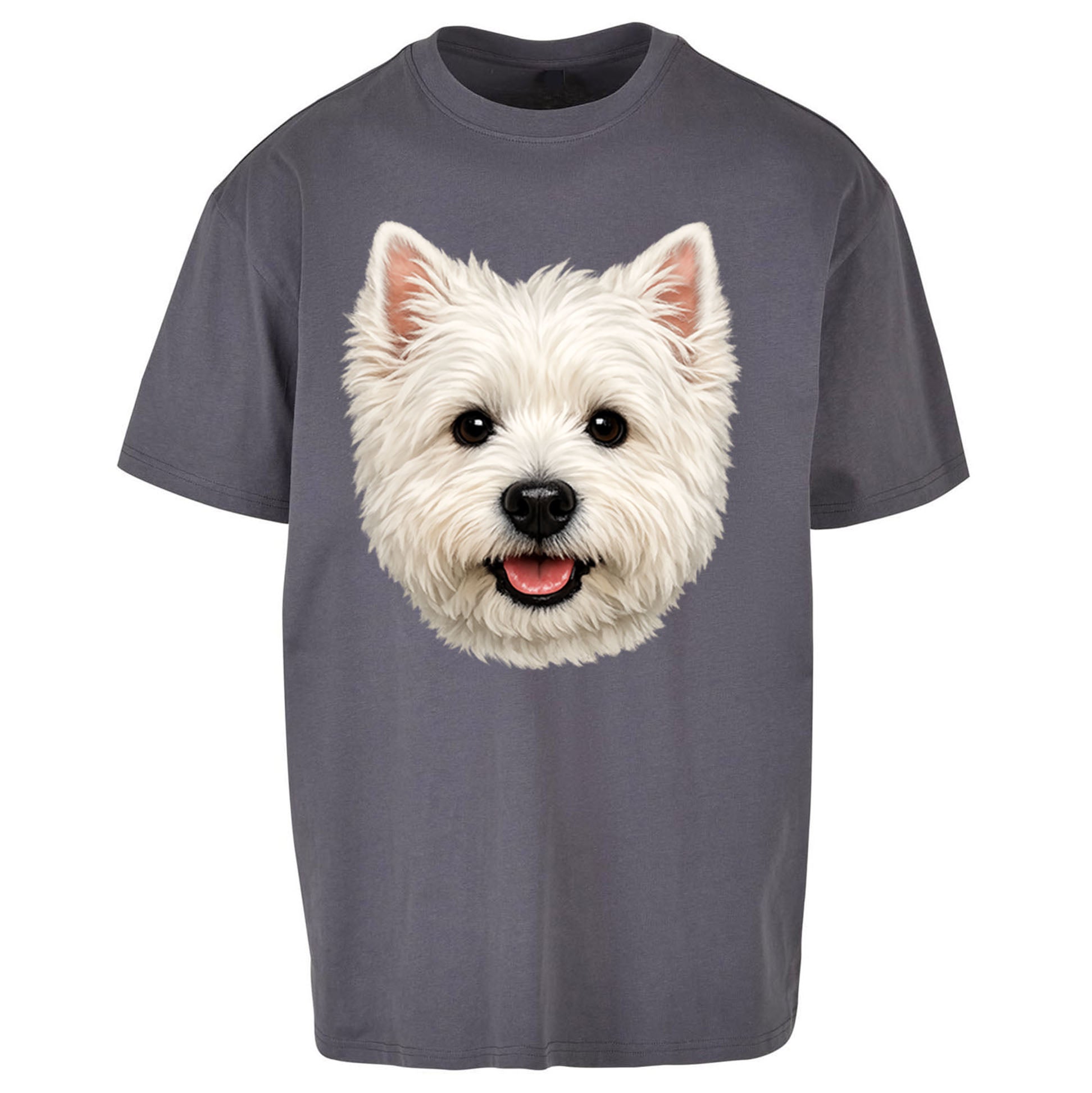West Highland White Terrier Dog Face Oversized T Shirt