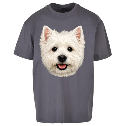 West Highland White Terrier Dog Face Oversized T Shirt