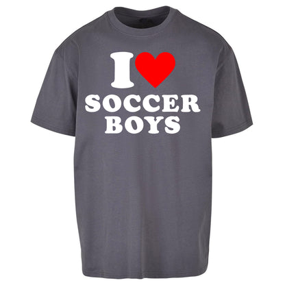 I Love Soccer Boys Oversized T Shirt