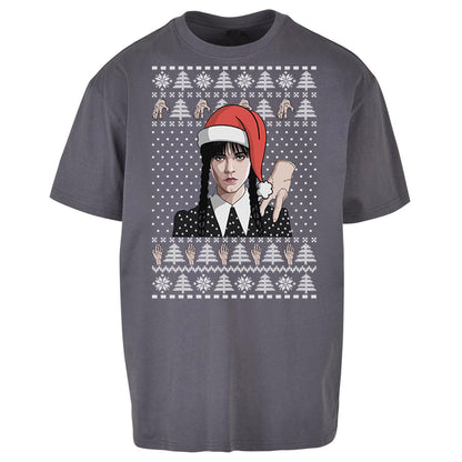 Wedensday Christmas Oversized T Shirt