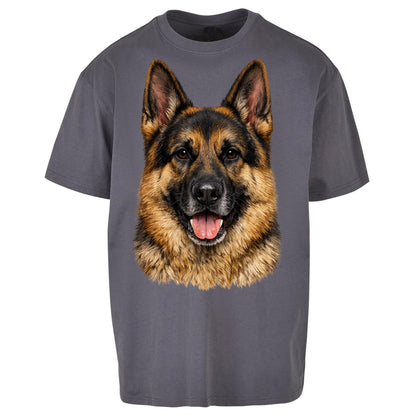 German Shepherd Dog Face Oversized T Shirt