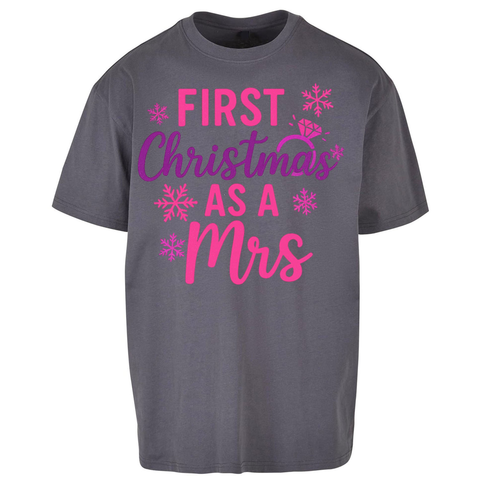 First Christmas As A Mrs Oversized T Shirt