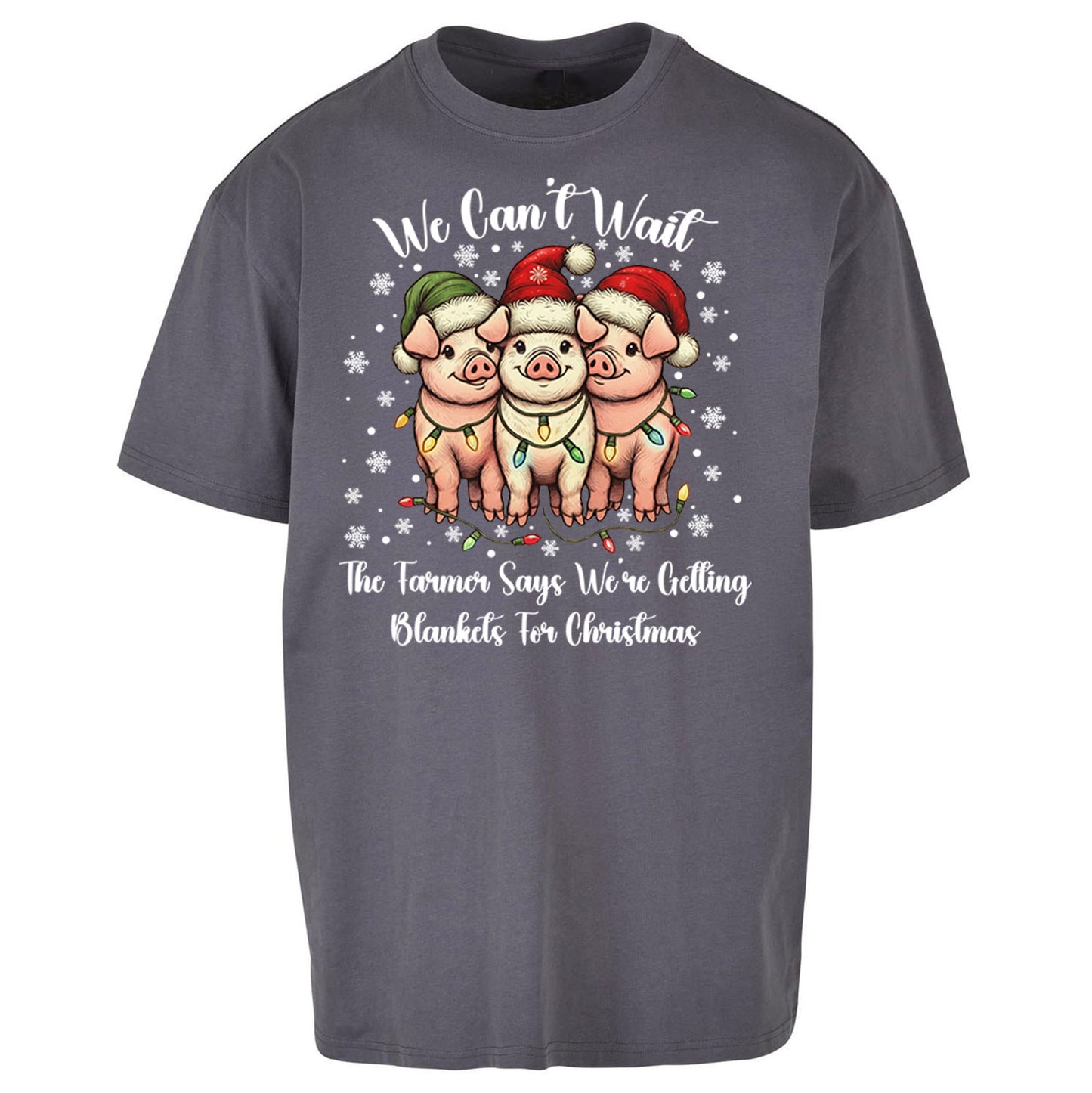 Three Pigs Christmas Oversized T Shirt
