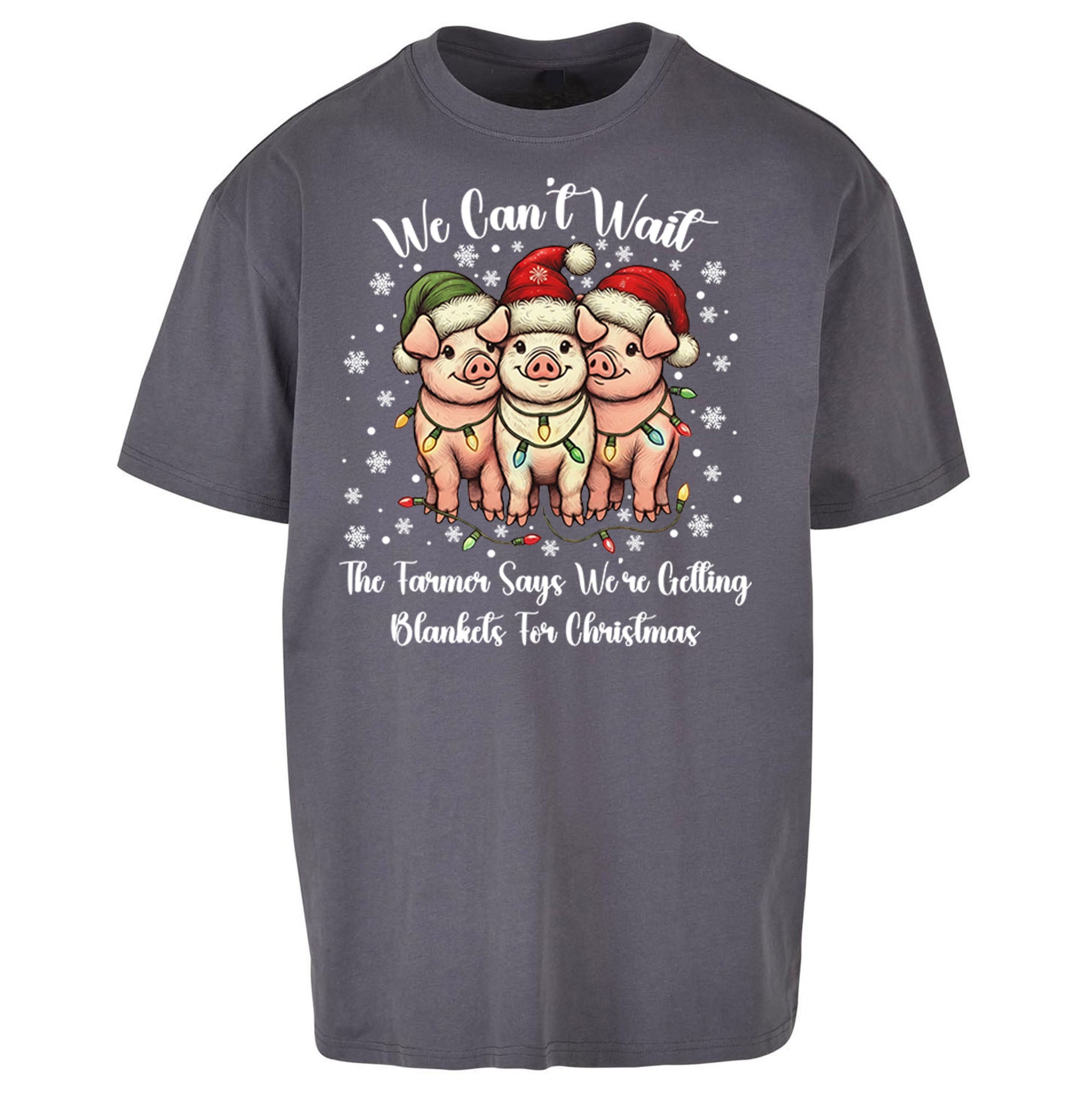 Three Pigs Christmas Oversized T Shirt