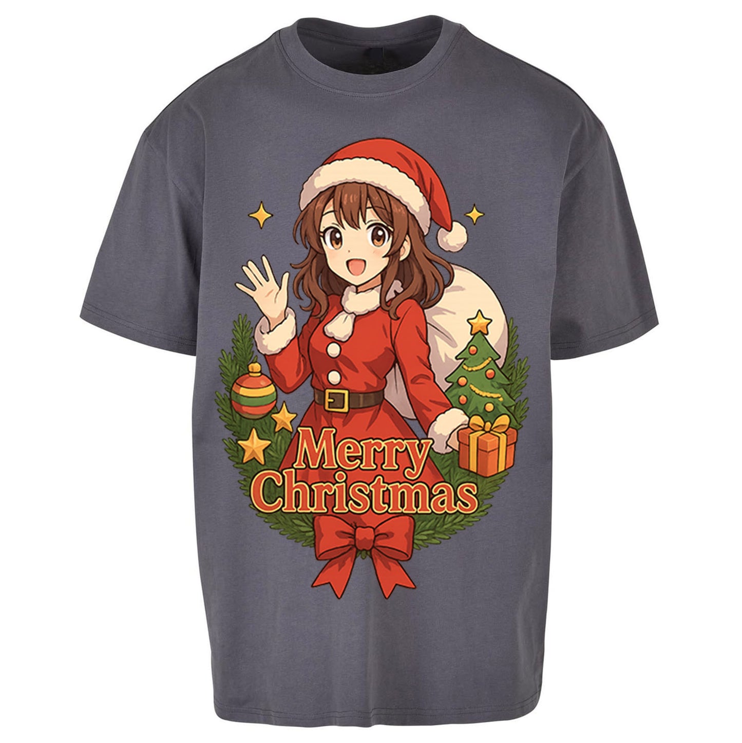 Anime Christmas Oversized T Shirt