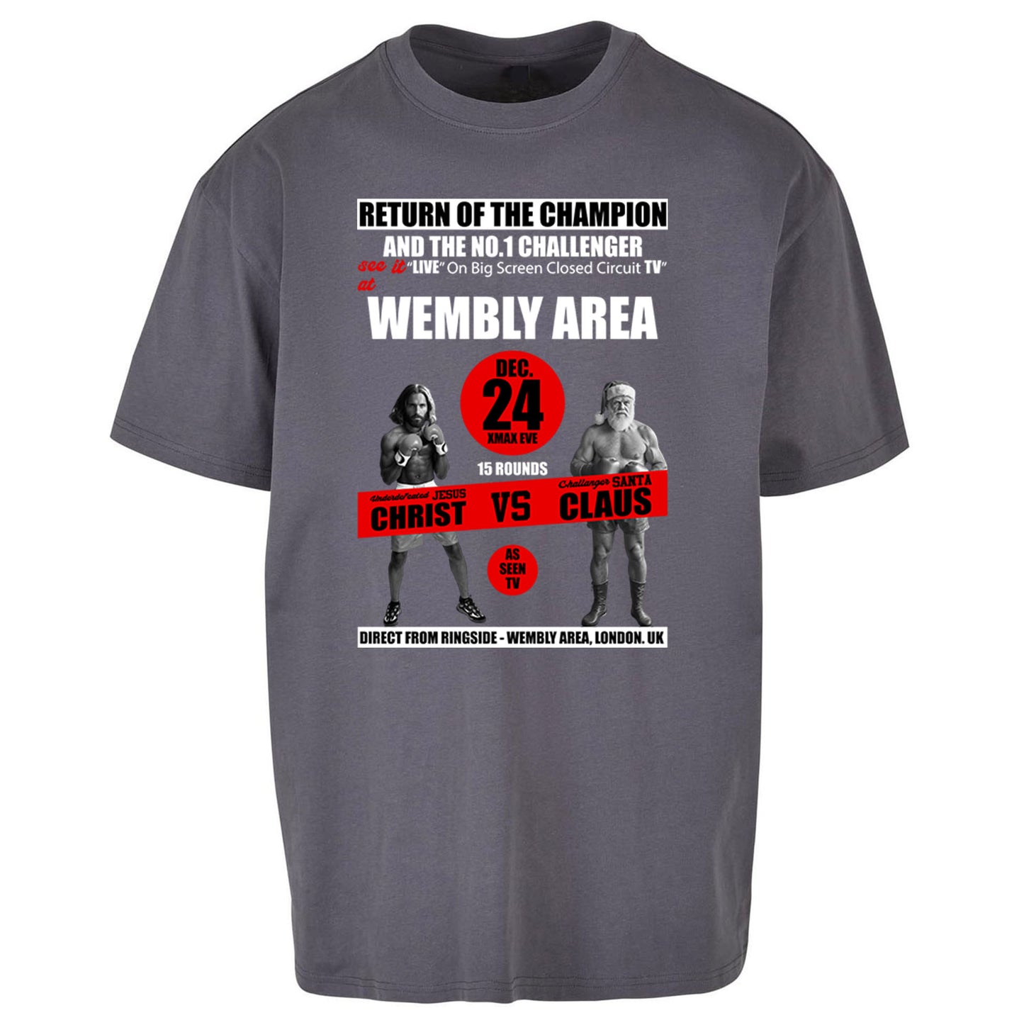 Jesus Christ Vs Santa Claus Oversized T Shirt 