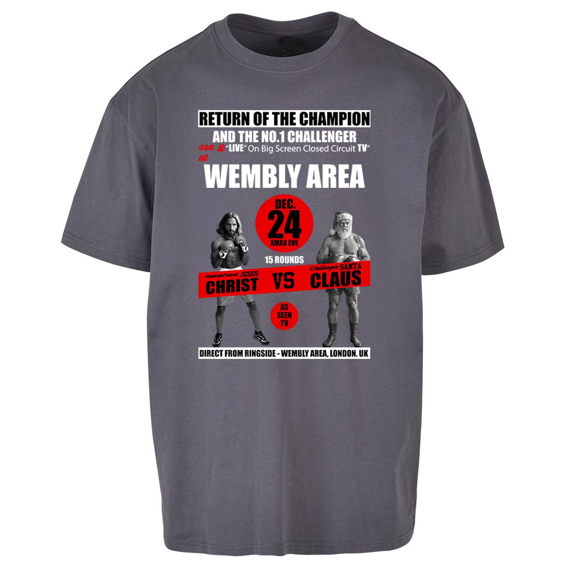 Jesus Christ Vs Santa Claus Oversized T Shirt 