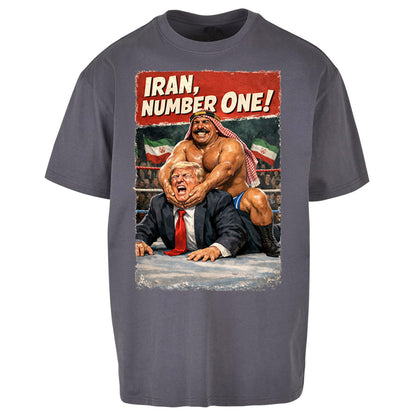 Donald Trump Iron Sheik Iran Wrestling Oversized T Shirt