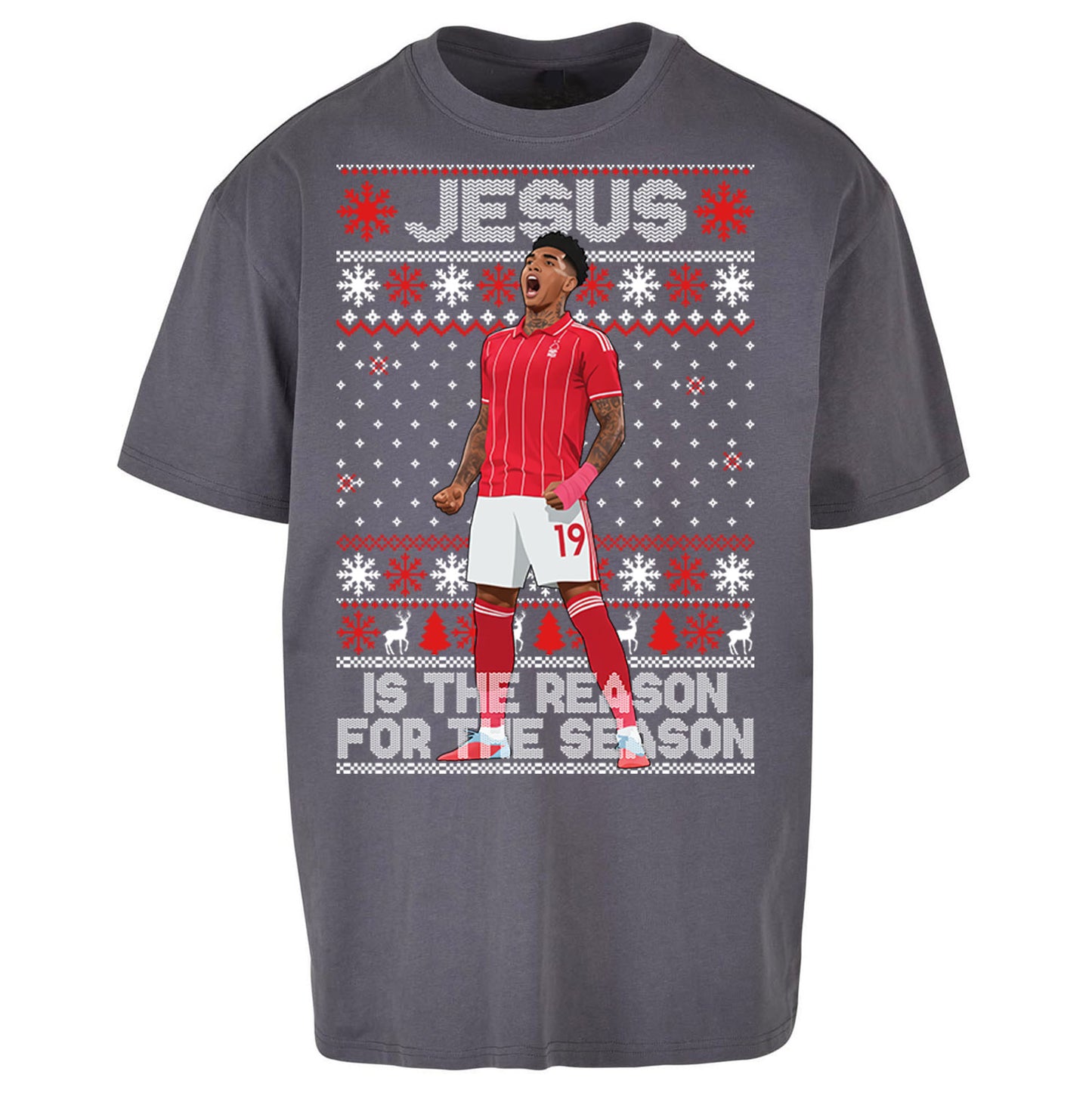 Nottm Forest FC Christmas Oversized T Shirt