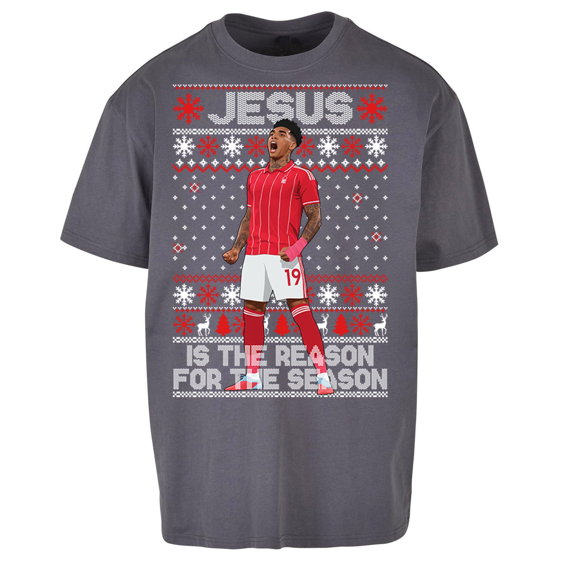 Nottm Forest FC Christmas Oversized T Shirt