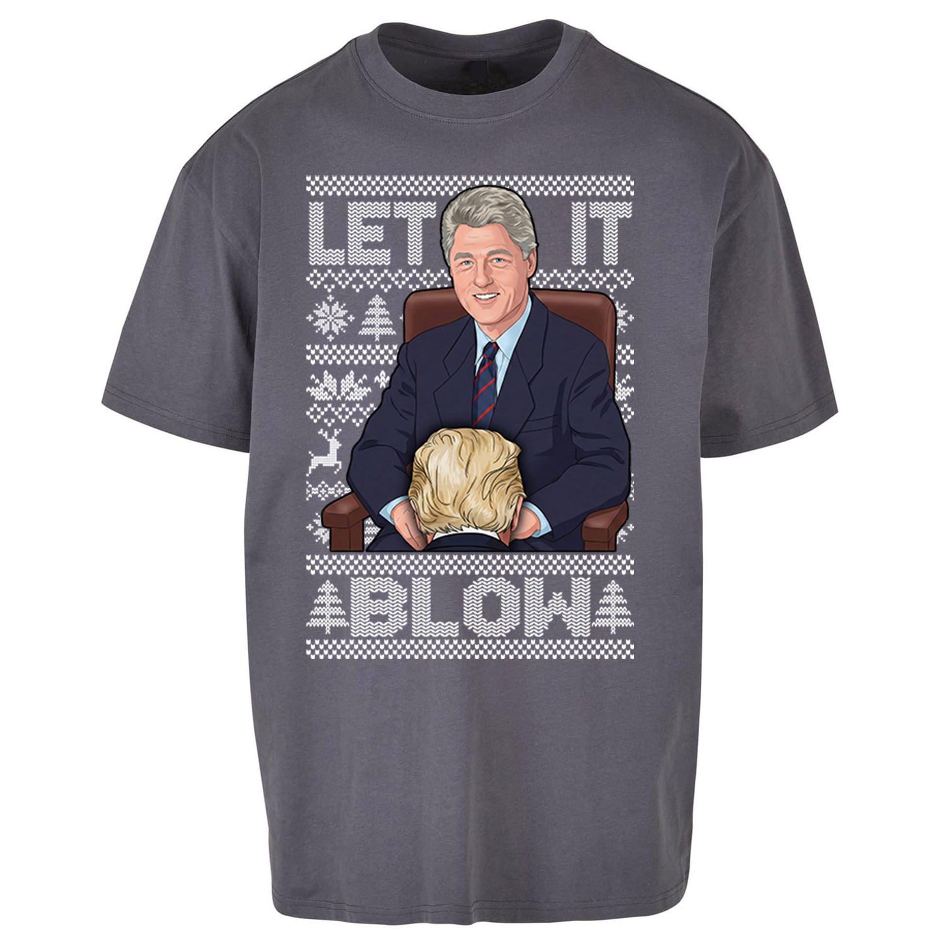 Bill Clinton Christmas Oversized T Shirt 