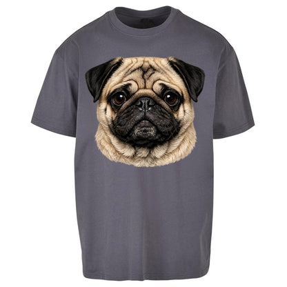 Pug Dog Face Oversized T Shirt