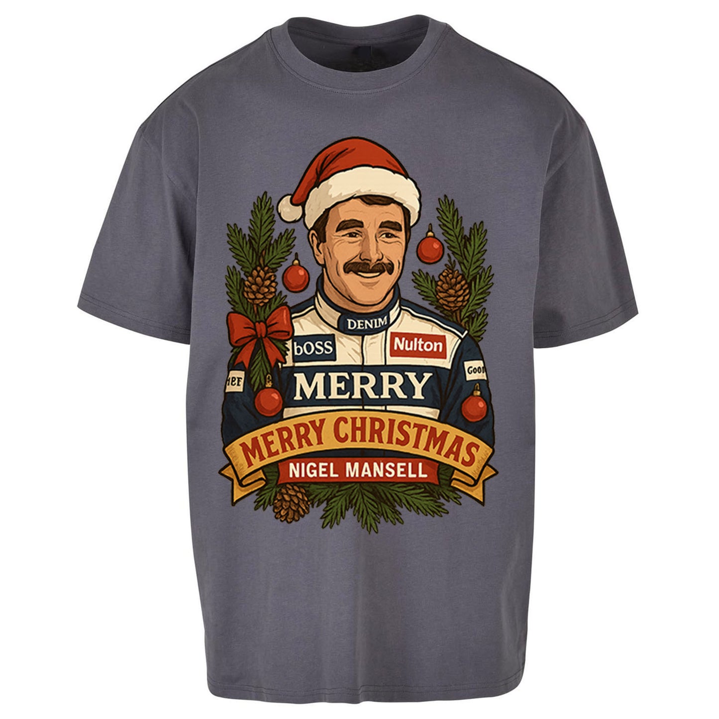 Nigel Mansell Christmas Oversized T Shirt