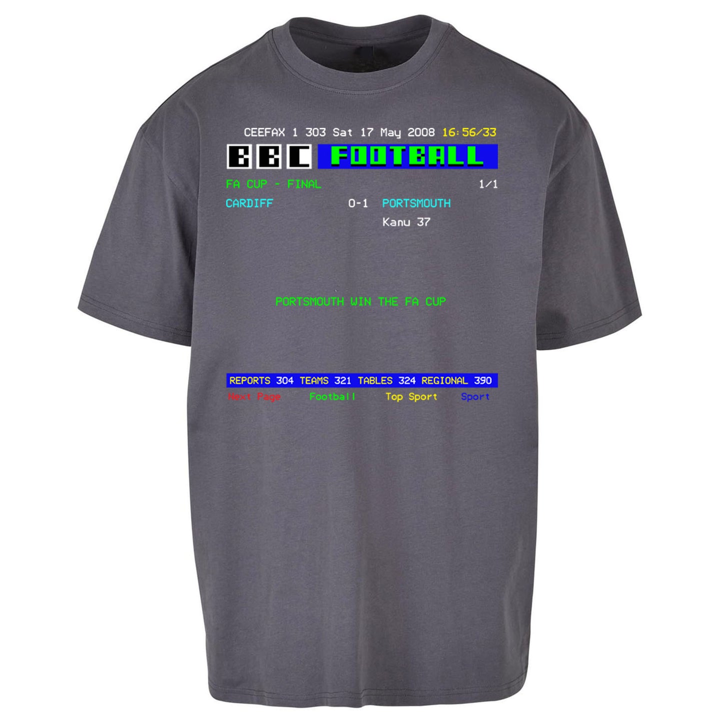 Portsmouth FA Cup Winners 2008 Oversized T Shirt