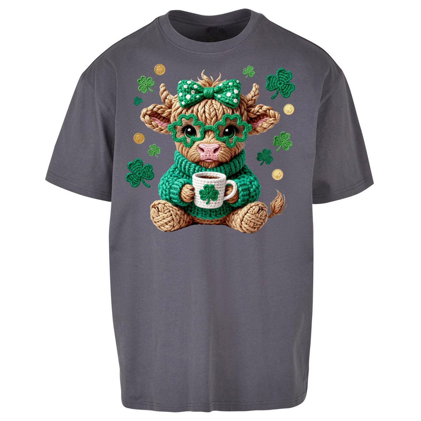 Cute Cow St Patrick Oversized T Shirt