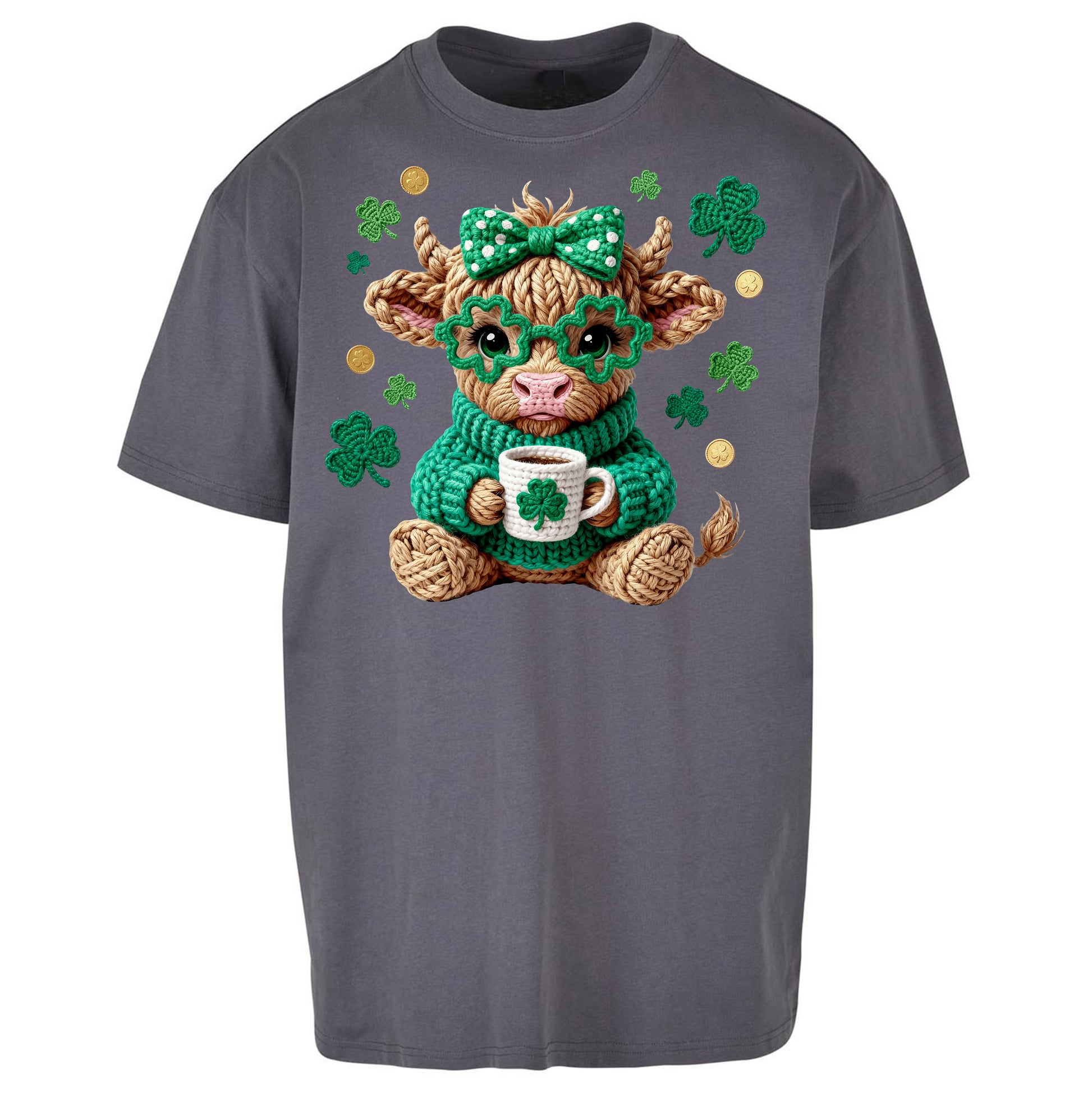 Cute Cow St Patrick Oversized T Shirt