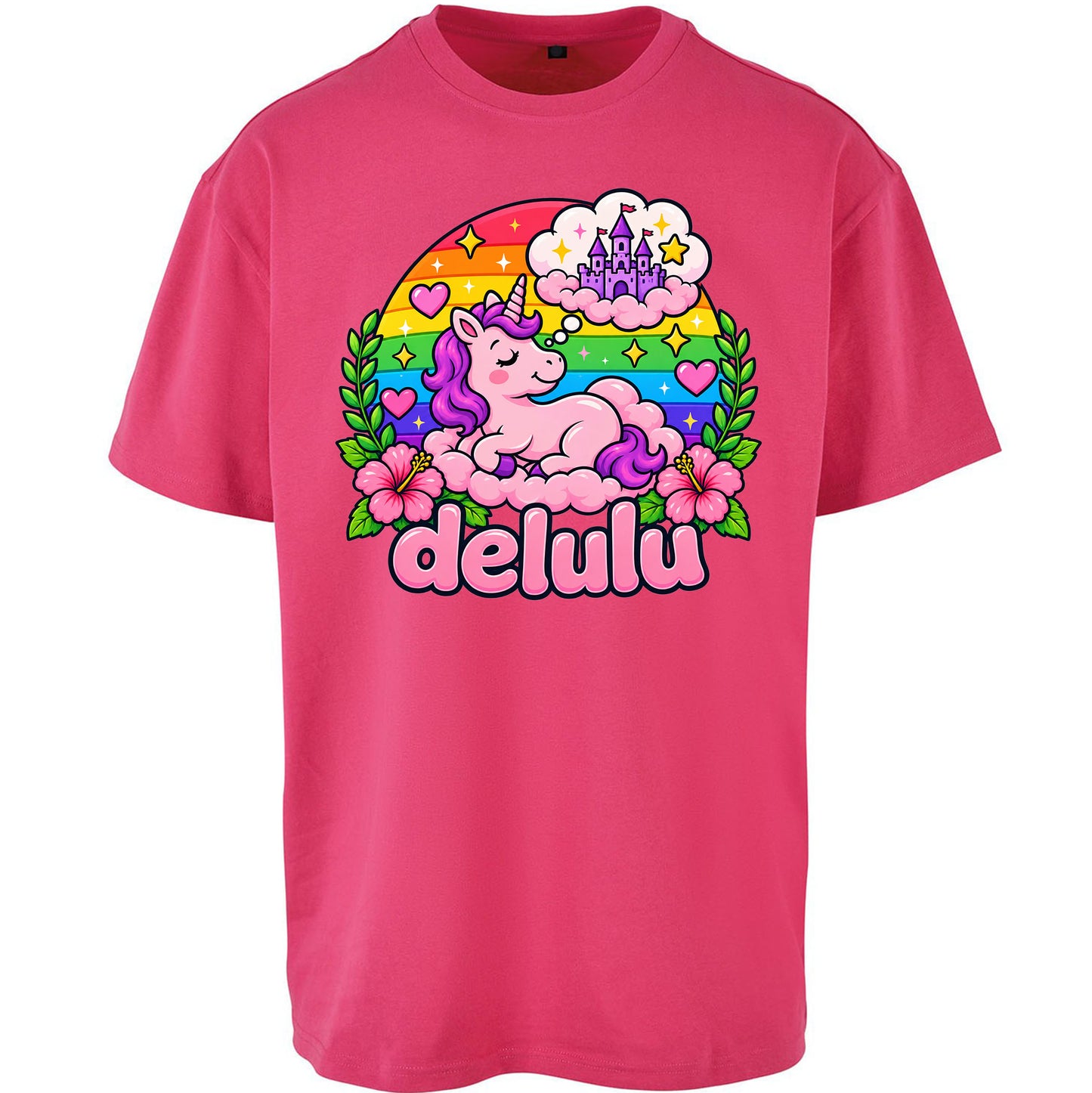 Delulu Unicorn Oversized T Shirt