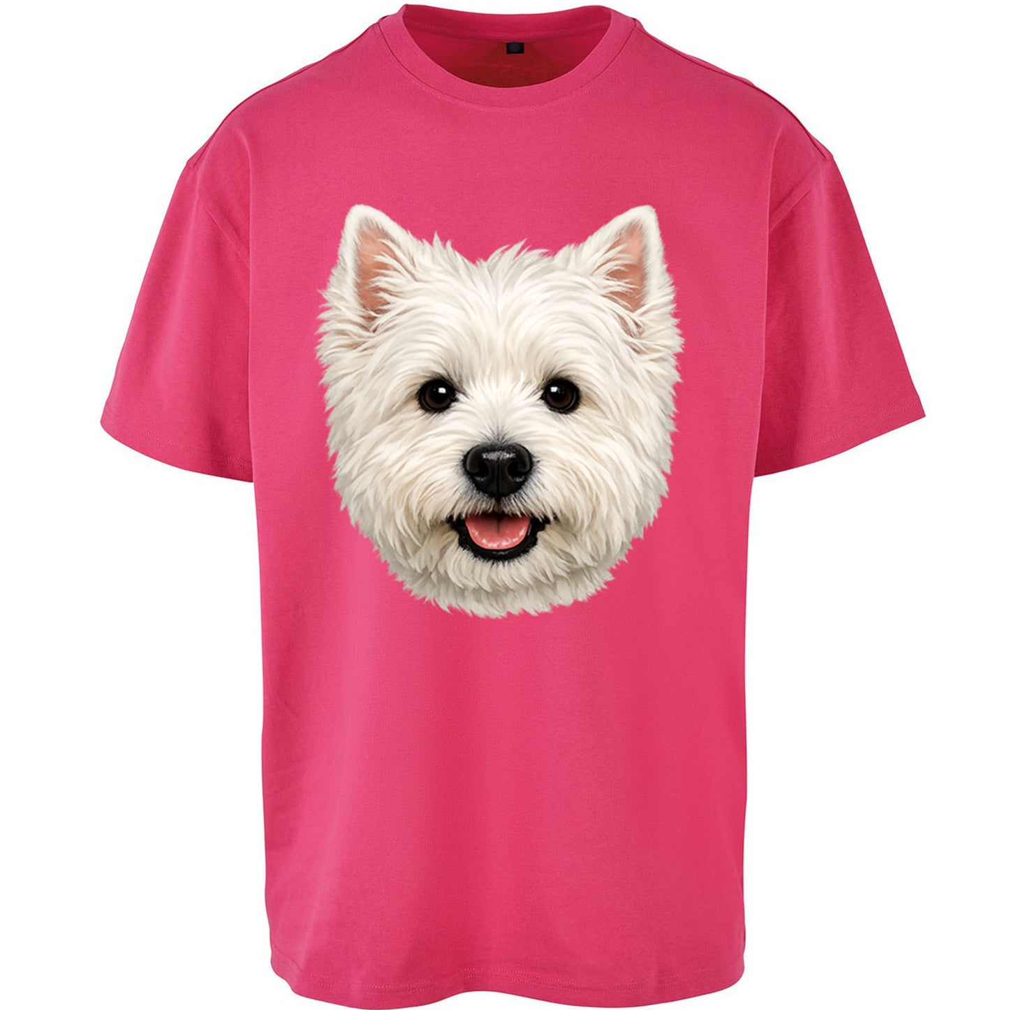 West Highland White Terrier Dog Face Oversized T Shirt