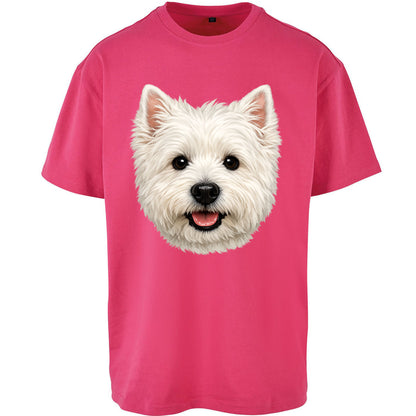 West Highland White Terrier Dog Face Oversized T Shirt