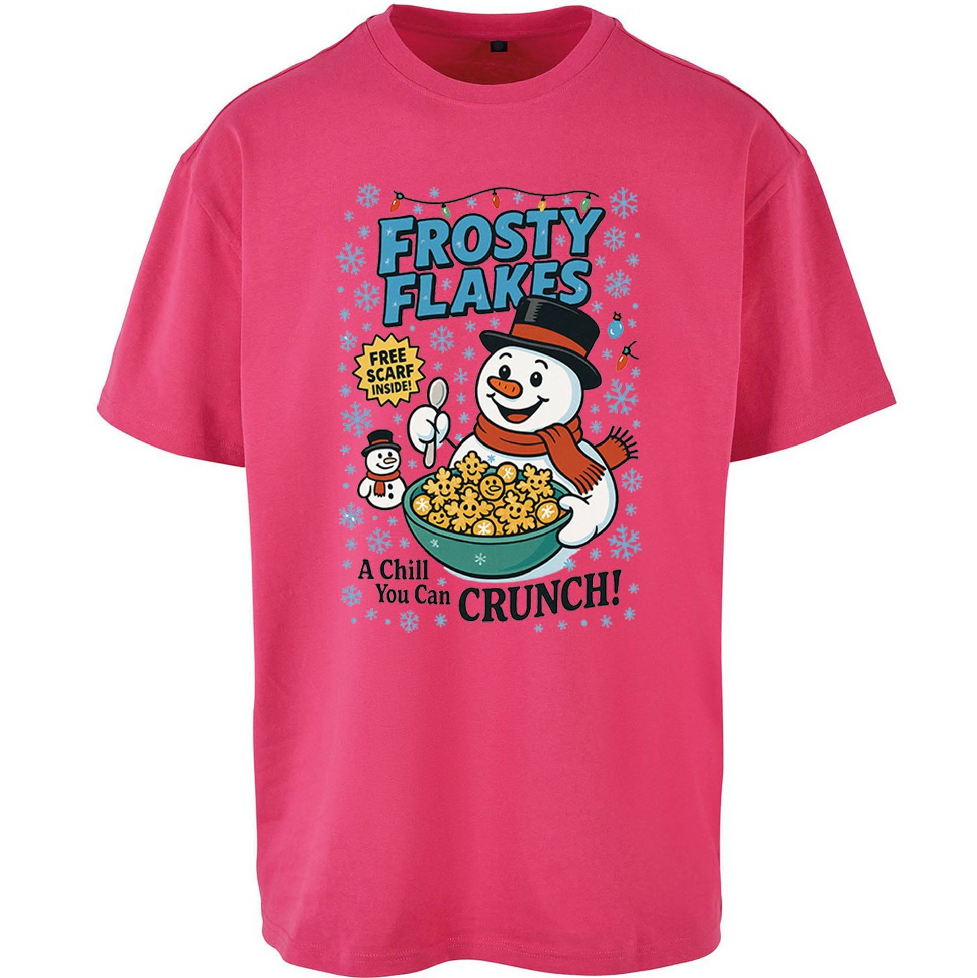 Snowman Christmas Oversized T Shirt 