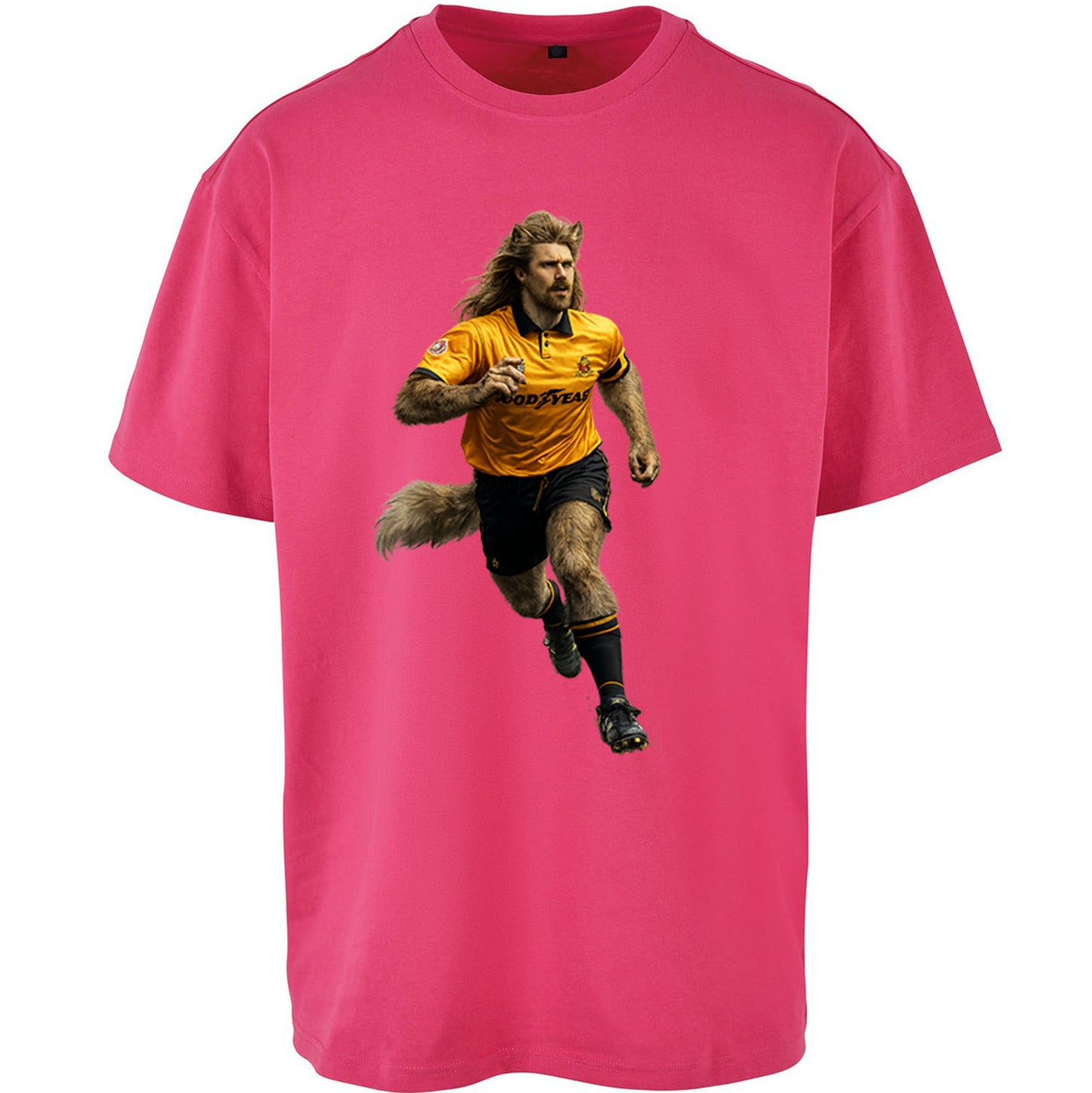 Retro The Wolf Wolves Football Oversized T Shirt