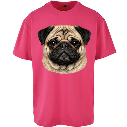 Pug Dog Face Oversized T Shirt