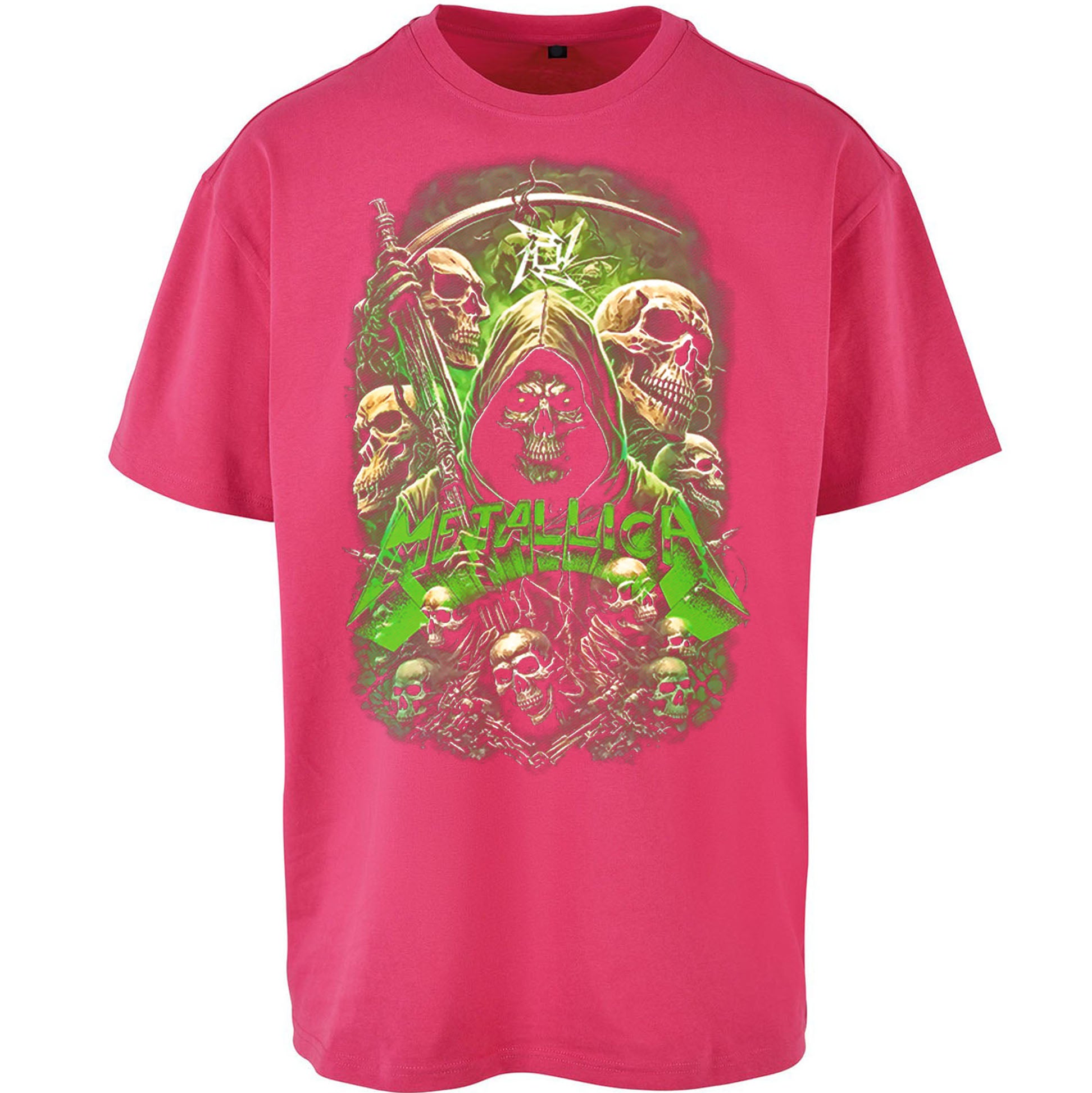 Metallica Green Skulls Oversized T Shirt