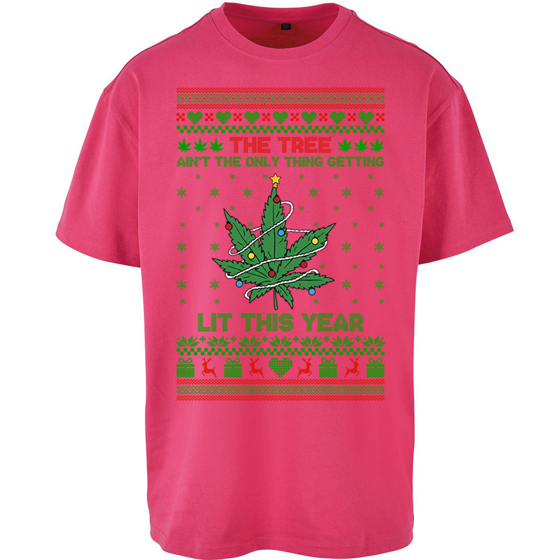 Cannabis Christmas Oversized T Shirt