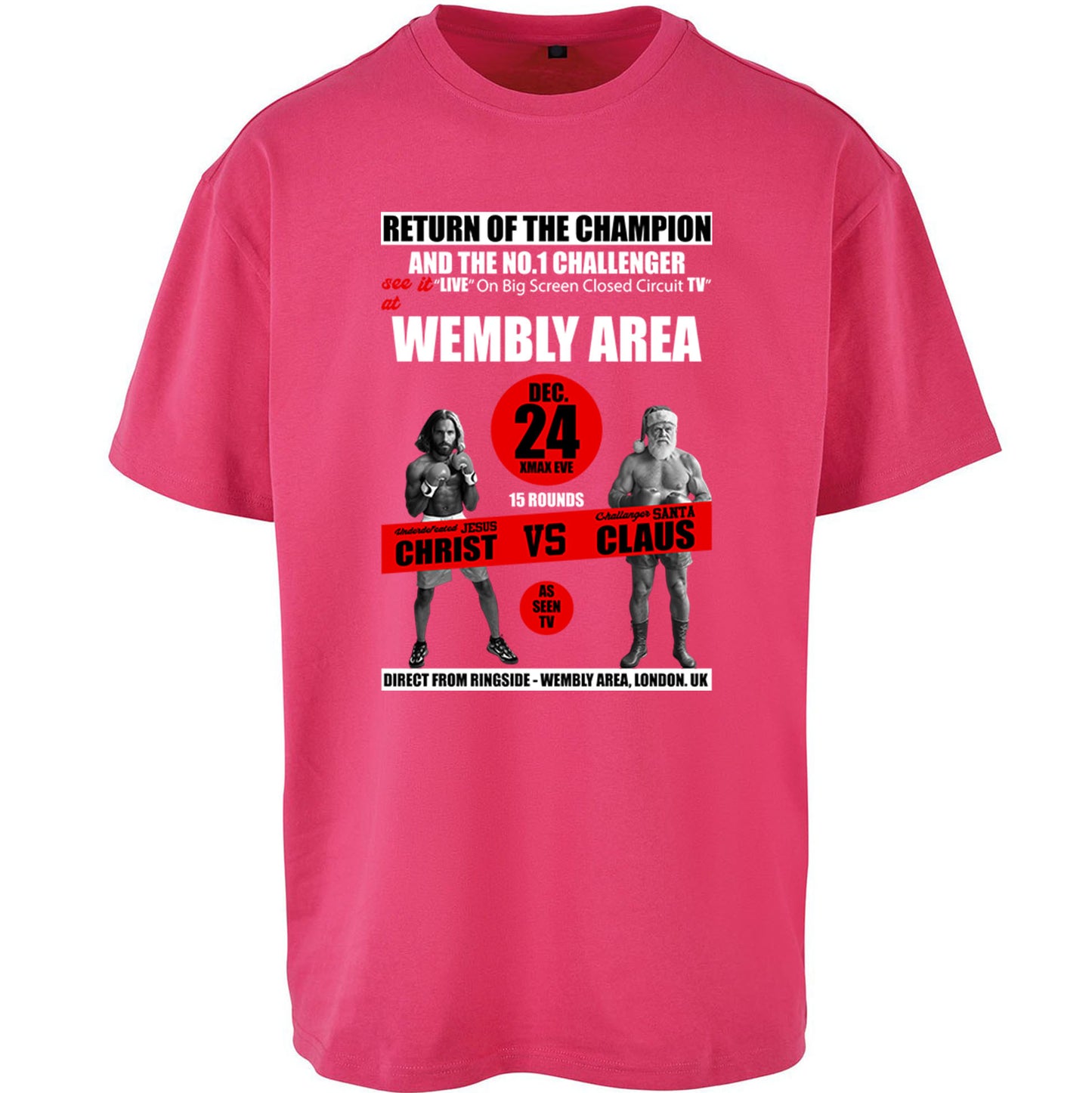 Jesus Christ Vs Santa Claus Oversized T Shirt 