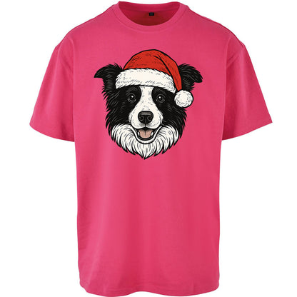Border Collie Christmas Oversized T Shirt