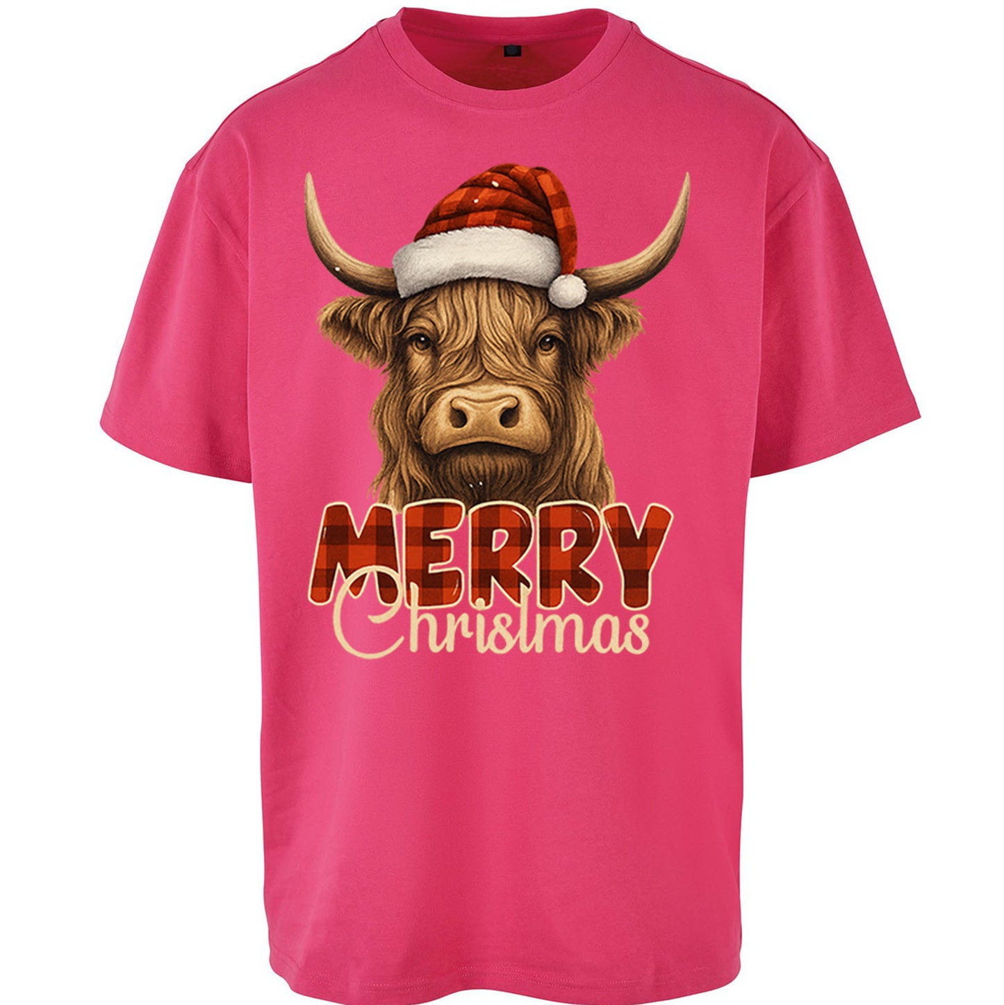 Highland Cow Christmas Oversized T Shirt