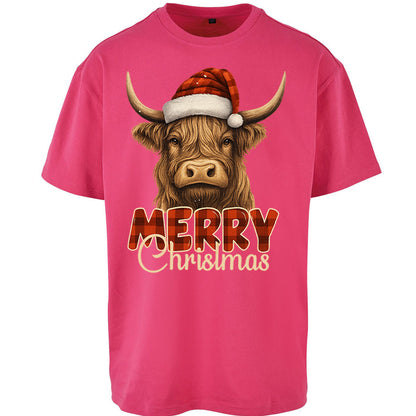 Highland Cow Christmas Oversized T Shirt