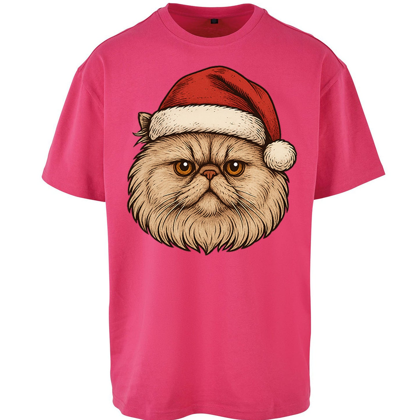 Persian Cat Face Christmas - Oversized T Shirt