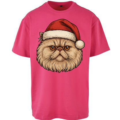 Persian Cat Face Christmas - Oversized T Shirt
