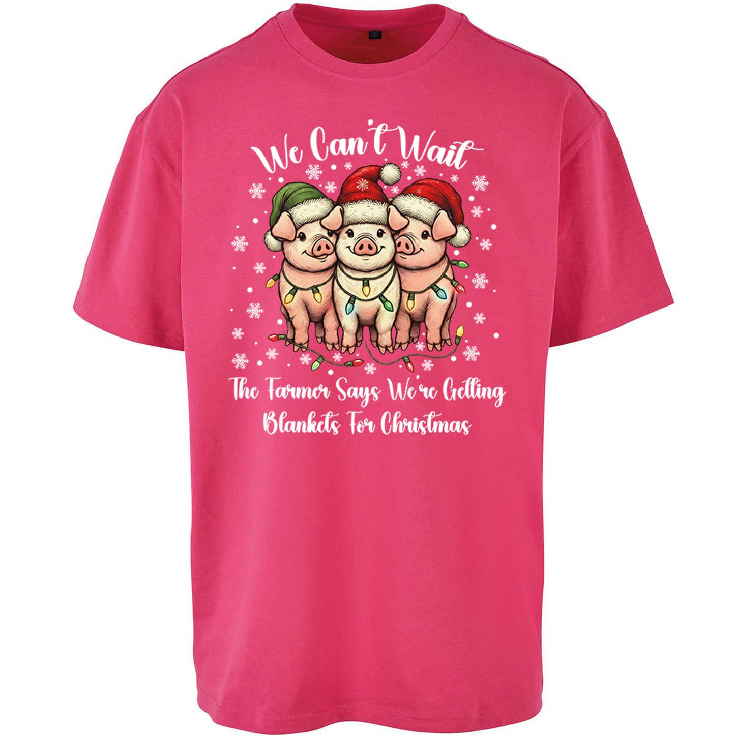 Three Pigs Christmas Oversized T Shirt