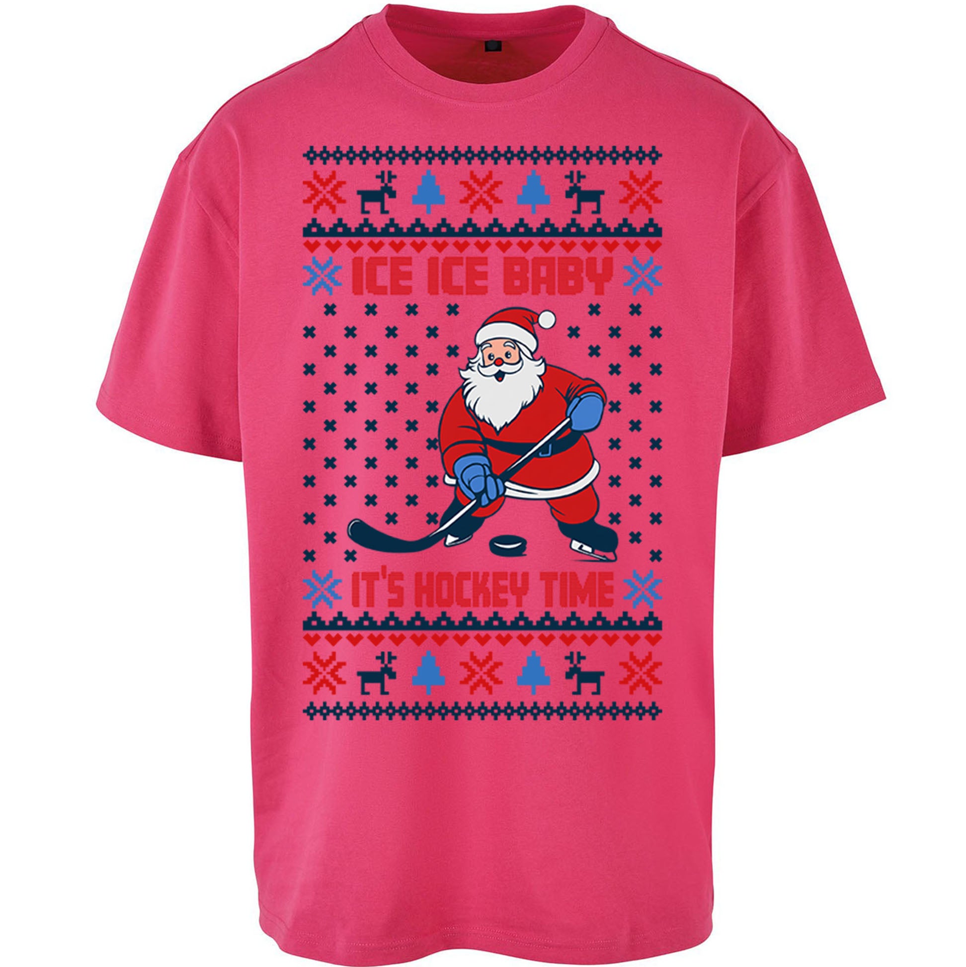 Hockey Christmas Oversized T Shirt