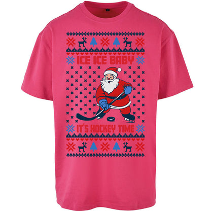 Hockey Christmas Oversized T Shirt