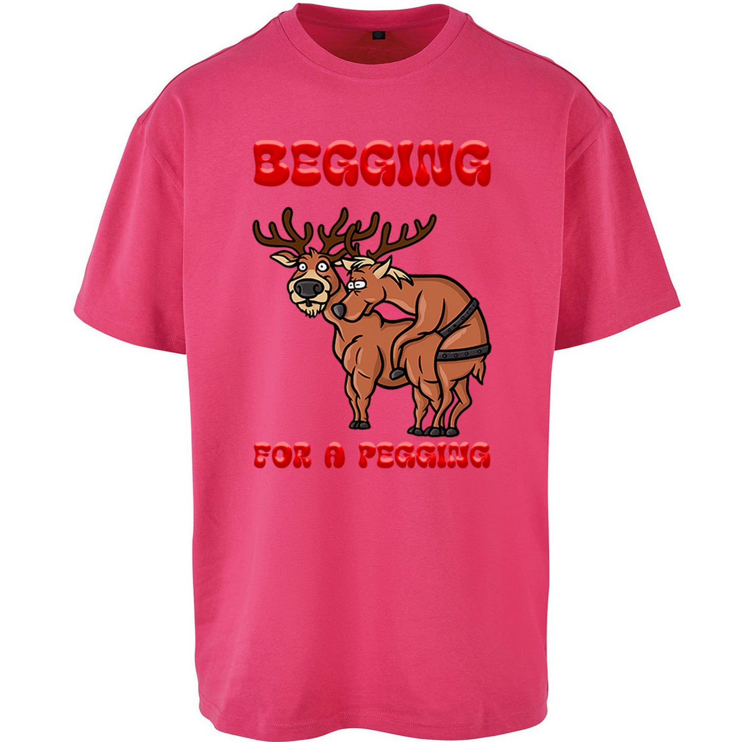 Deer Christmas Oversized T Shirt