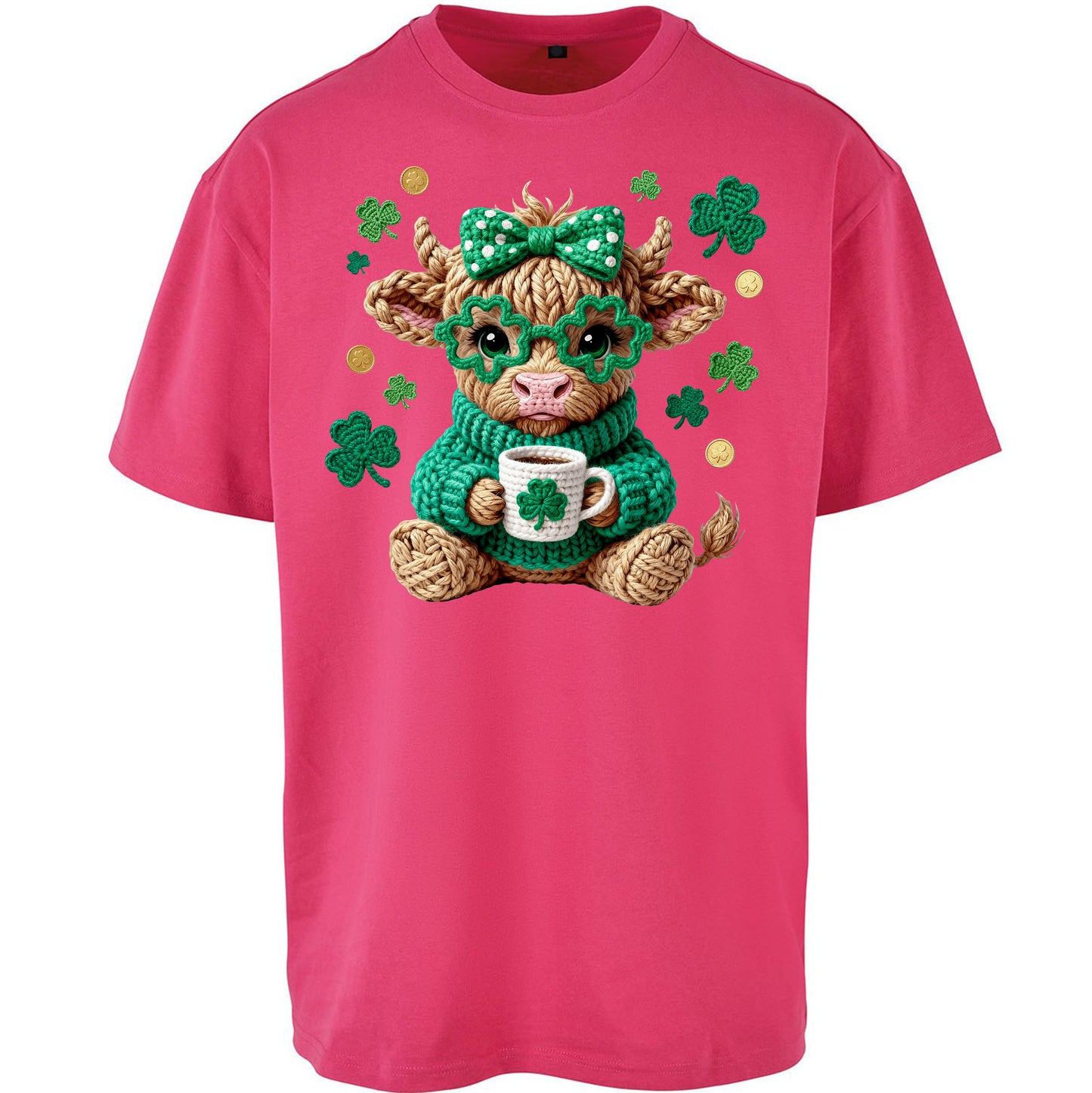 Cute Cow St Patrick Oversized T Shirt