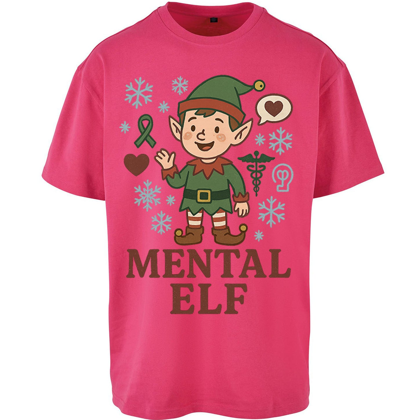 Mental Health Christmas Oversized T Shirt