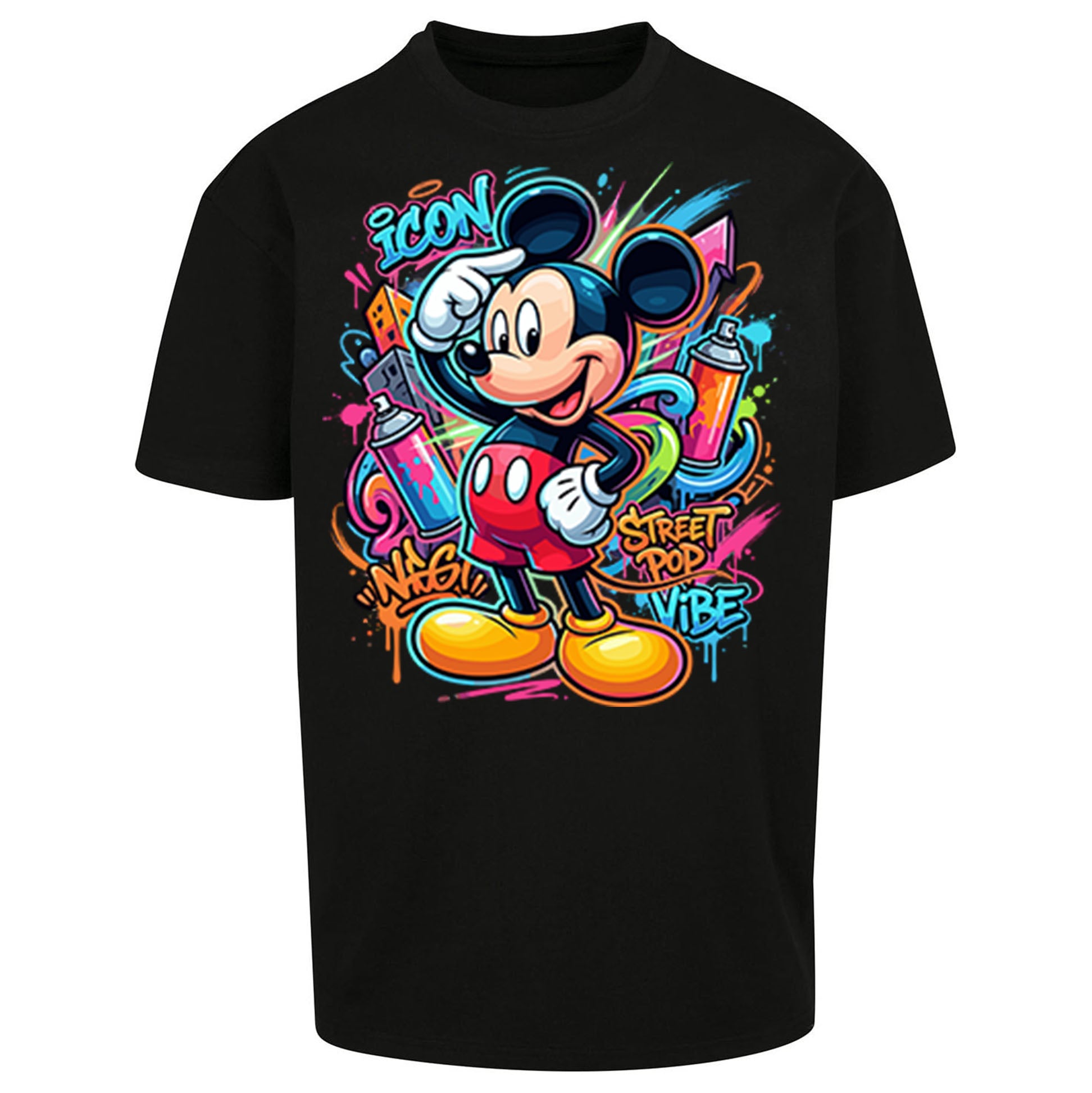 Graffiti Mickey Oversized T Shirt